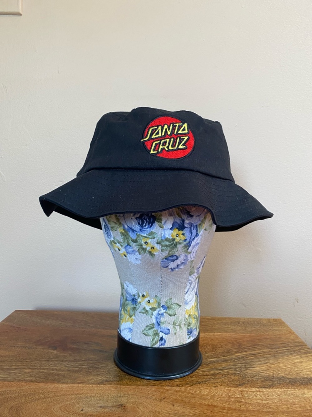 Santa Cruz Skateboarding Skate Black Cotton Bucket Logo Hat Patch